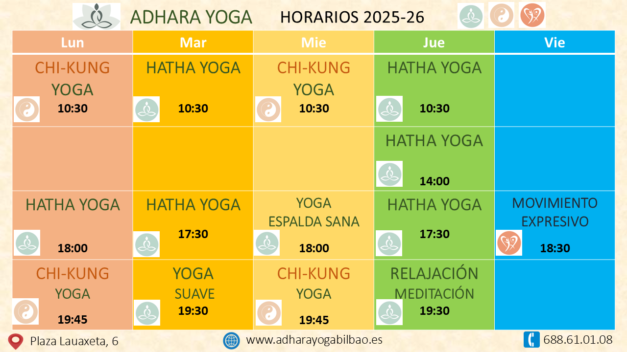 Horarios Adhara Yoga Bilbao